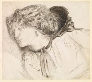 Trovato - Studio per la testa della ragazza da Dante Gabriel Rossetti
