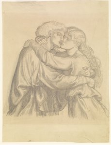 La Beata Damozel - Studio di due innamorati che si abbracciano da Dante Gabriel Rossetti