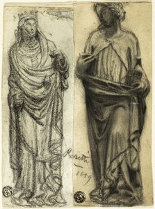 Due studi di scultura medievale da Dante Gabriel Rossetti