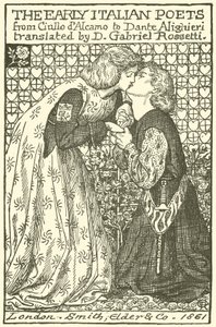 I Primi Poeti Italiani, disegno per una pagina del titolo da Dante Gabriel Charles Rossetti