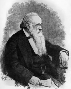 Ritratto di Agostino Depretis (1813-1887), statista italiano, incisione da L