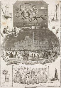 Notte di San Giovanni, Roma, Italia, incisione da un disegno di Dante Paolocci da L