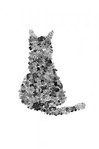 Silhouette di gatto floreale da Danushka Abeygoda