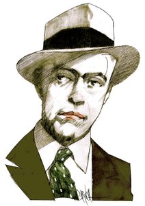 Antonio Delfini, 2021 (disegno digitale a matita colorata)