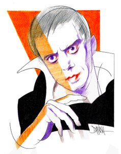 Carmelo Bene (disegno digitale a matita colorata) da Dariush Radpour