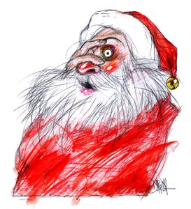 Babbo Natale, 2008 (disegno digitale a matita colorata)