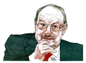 Umberto Eco (disegno digitale a matita colorata)