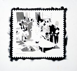 Festa di Pan (studio del francobollo), 2019 (inchiostro su carta)