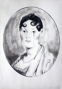 Ingre Girl 3, 2003 (inchiostro su carta) da Darren Coffield