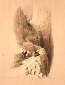 Ascesa alla vetta del Sinai, 20 febbraio 1839, tavola 115 da Volume III di 