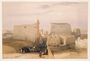 Egitto, ingresso al Tempio di Luxor, incisione basata su disegno di David Roberts da David (after) Roberts