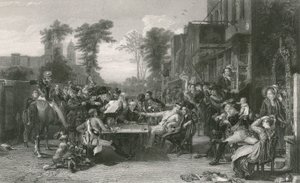 Pensionati di Chelsea che leggono la gazzetta della Battaglia di Waterloo da David (after) Wilkie