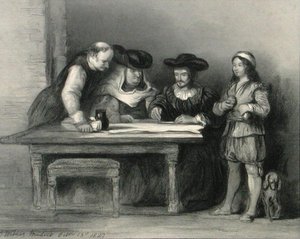 Cristoforo Colombo (1451-1506) nel monastero di la Rabida da 
