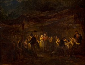 Un Banchetto Serale, Soldati Davanti a un Castello da David (circle of) Wilkie
