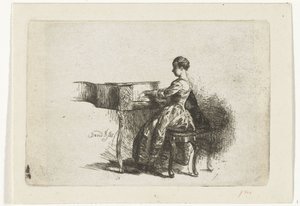 Ragazza al pianoforte da David Bles