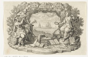 Vignetta con Mercurio, Minerva e Giustizia da David Coster