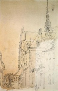 Una cattedrale in una strada da David Cox
