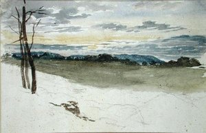 Paesaggio boschivo al tramonto da David Cox