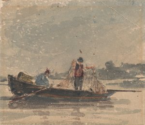 Pescatori che disegnano una rete da David Cox