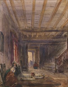 Interno con figure a un tavolo