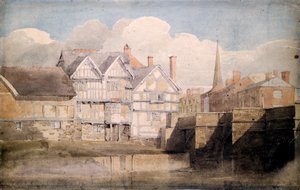Vecchie case e ponte di Wye, Hereford