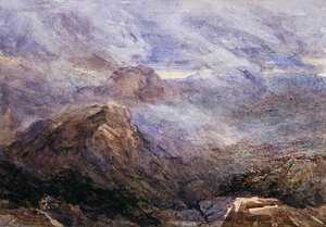 Schizzo gallese - Bruciatura di felci da David Cox