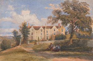 Gruppo seduto nei giardini di una grande casa da David Cox Jr.