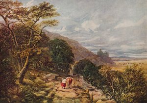Sentiero di campagna che porta al castello di Harlech, XIX secolo, 1938 da David Cox the elder