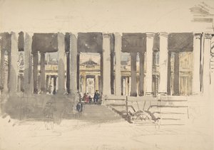 Ospedale di Greenwich recto, Studio di un edificio verso, ca. 1831 da David Cox the elder