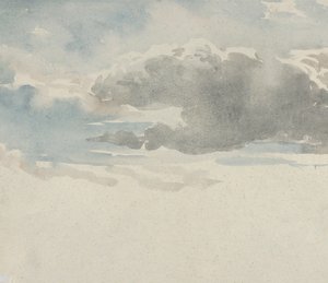 Studio di Nuvole recto, Studio di un Sambuco vicino a una Recinzione verso, 1820-45 da David Cox the elder