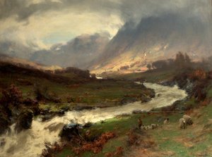 Una pausa nella tempesta, Glen Lyon, Perthshire, Scozia, 1891-92 da David Farquharson
