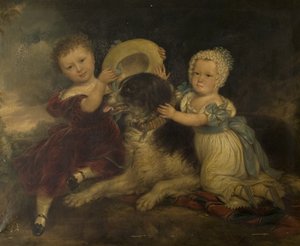 Arthur e Frances Hood, i figli di Sir Arthur Gregory di Styvechale Hall, e Nelson, 1838 da David Gee