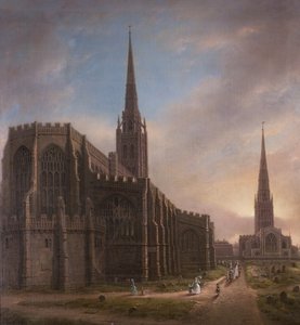 Chiese di San Michele e della Santissima Trinità, da Nord Est, Coventry, 1849