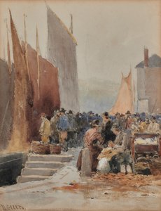 Scena del porto: Arrivo della flotta di pesca