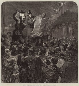 Lettura della dichiarazione di guerra in una stazione ferroviaria in Francia da David Henry Friston