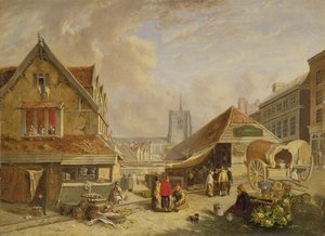 Il vecchio mercato del pesce, Norwich, 1825 da David Hodgson