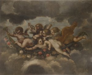 Putti che adornano con fiori da David Klöcker Ehrenstrahl