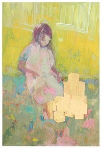 Ragazza e blocchi da costruzione, 2016 da David McConochie