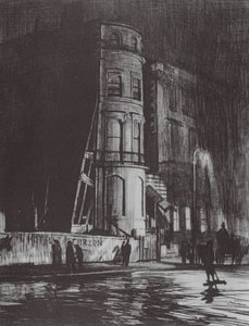 Londra: Piccadilly di notte, The Savile Club da David Muirhead (after) Bone