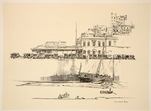 Un deposito della Croce Rossa Britannica a Boulogne, illustrazione da 
