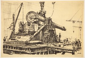Montare un grande cannone, illustrazione da 