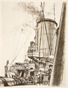 Su una nave da guerra: il ponte di poppa, illustrazione da 