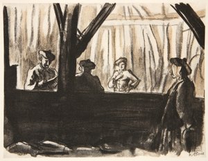 Soldati scozzesi in un fienile francese, illustrazione da 