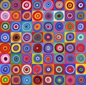 In Square Circle 64 after Kandinsky, 2012 (acrilico su tela) da David Newton