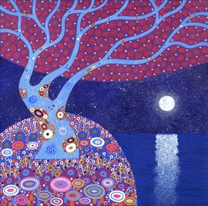 Luna di mezzanotte, 2016 (acrilico su tela) da David Newton
