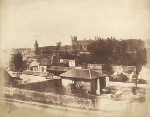 Linlithgow, dalla stazione ferroviaria, con il Municipio, la Chiesa di San Michele e il Palazzo, 1843-184