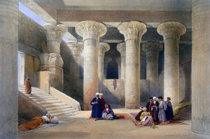 Interno del Tempio di Esna, Alto Egitto da David Roberts, Louis Haghe