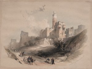 Cittadella di Gerusalemme, fuori dalle Mura, Torre di Davide da David Roberts