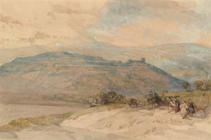 Veduta distante di Sebaste, Antica Samaria da David Roberts