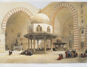 Egitto - XIX secolo - Il Cairo - Moschea del Sultano Hassan - Cortile - Incisione di David Roberts da David Roberts